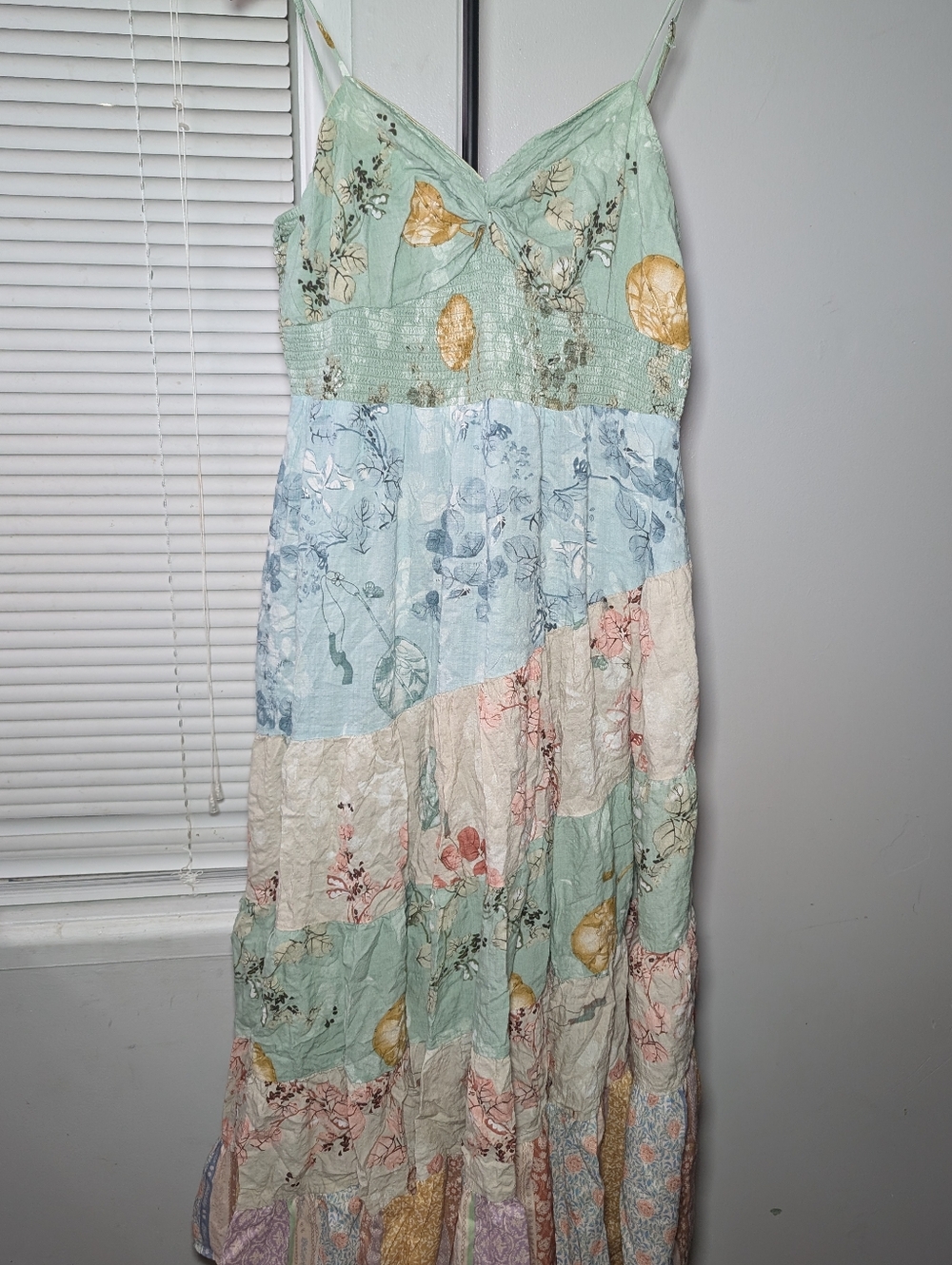 DAVI & DANI Pastel Patchwork Floral Maxi Dress